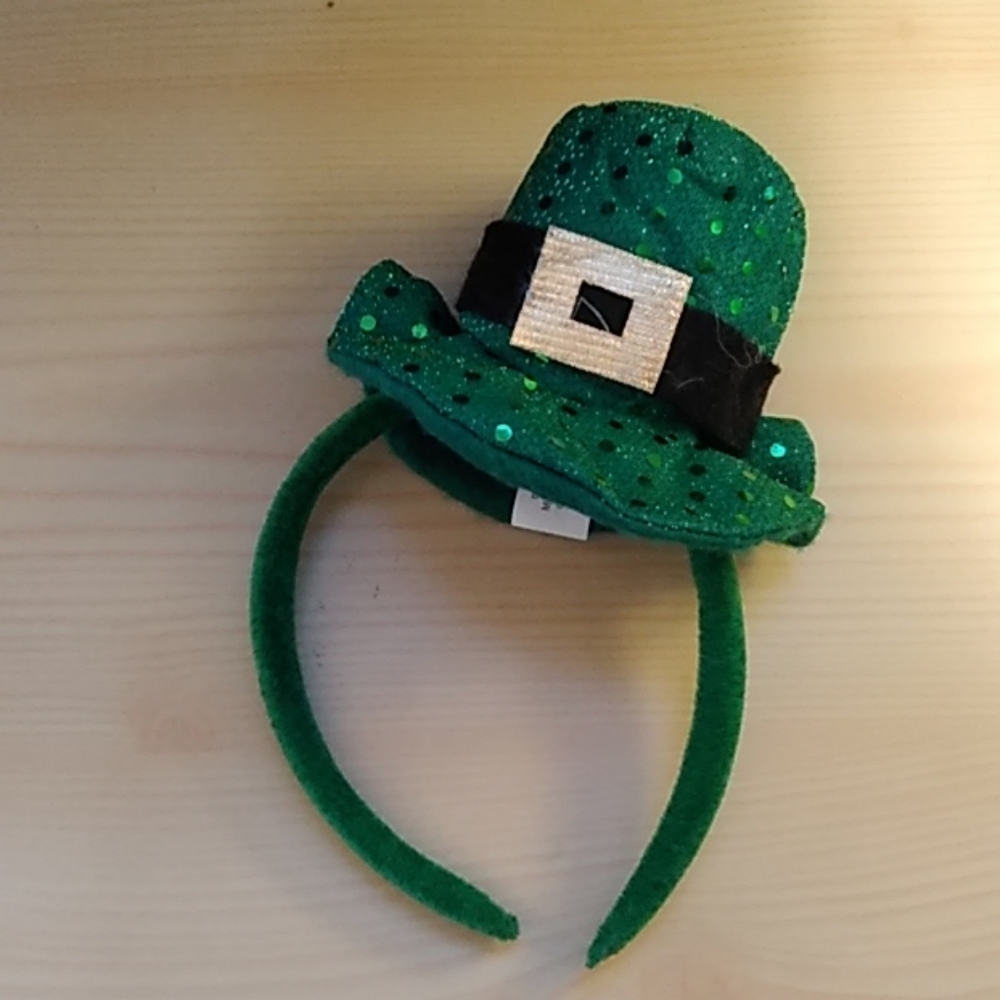 St. Patty's Day green tophat headband